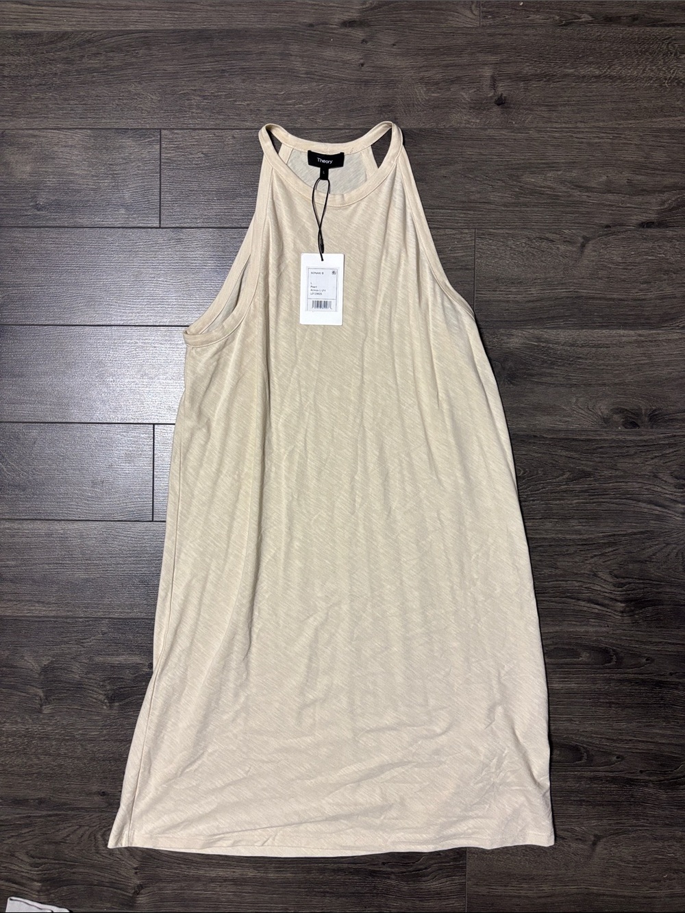 Theory Cream Sleeveless Midi Dress